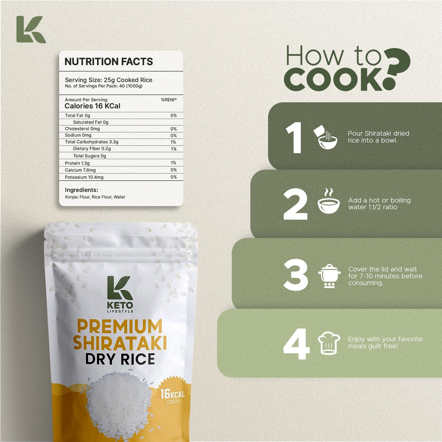 Dry | Dried Shirataki Rice Konjac (Low-carb/Low Calorie)