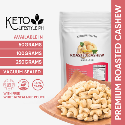 ROASTED Cashew (Unsalted/Ready to Eat/Keto Snacks)