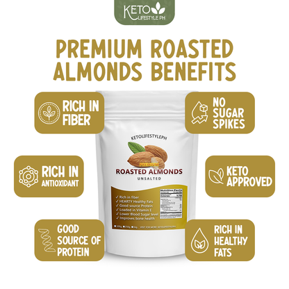 Roasted Almond Nuts 100g/250g (Unsalted/Ready to Eat)