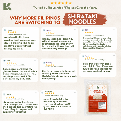 Shirataki Fettucine Noodles 200g (KETO/Diabetic Friendly/Low Carb)