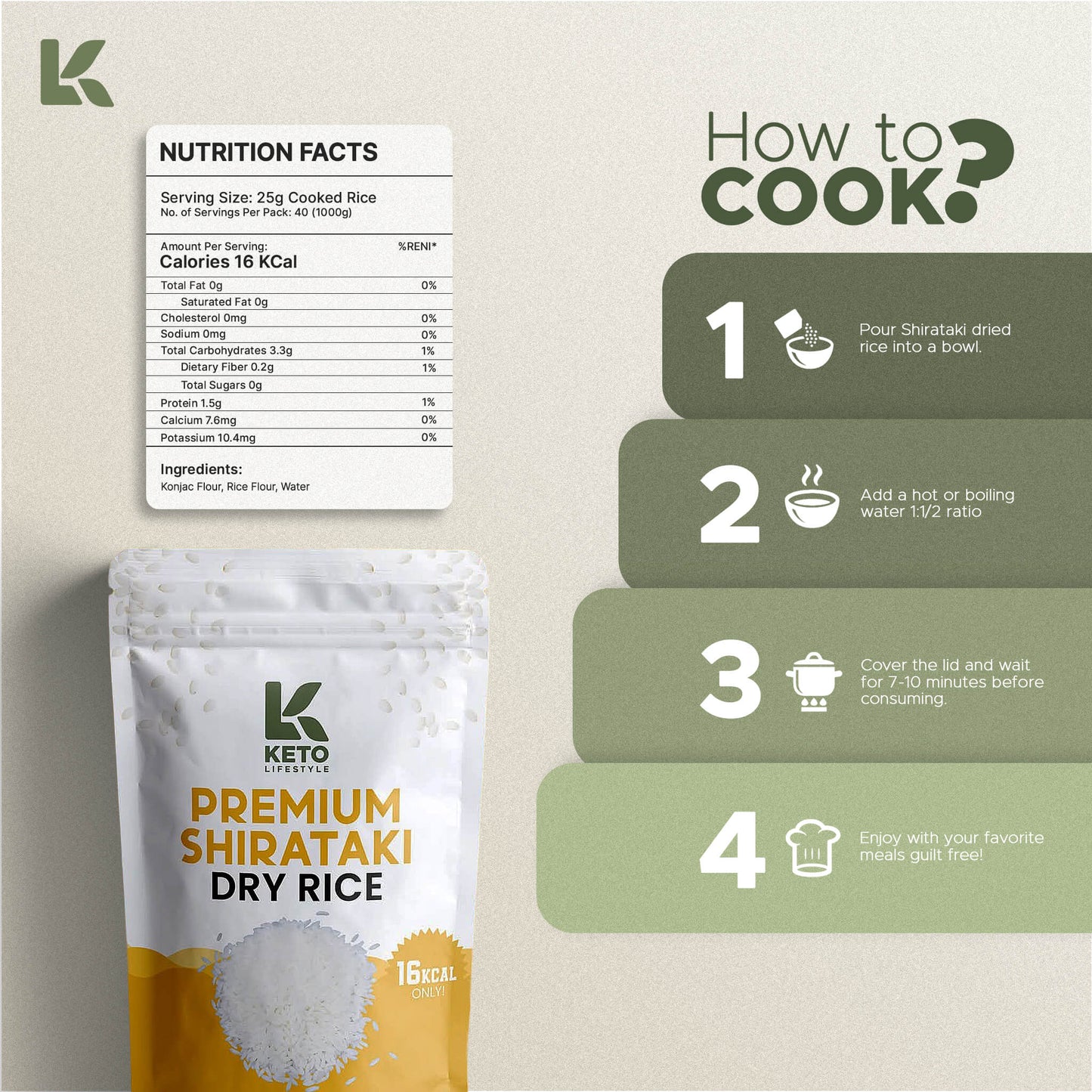 Shirataki Dry Rice Cups 24pcs – Low Carb | Keto Friendly | Konjac Rice | Gluten-Free |