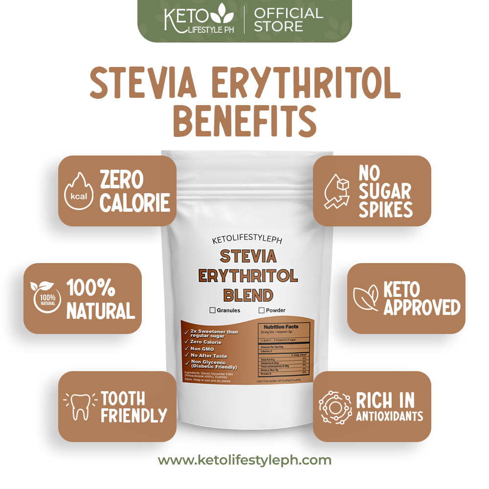Stevia w/ Erythritol Blend Granules (Low-Carb/Low-Calorie/Diabetic Sweetener)