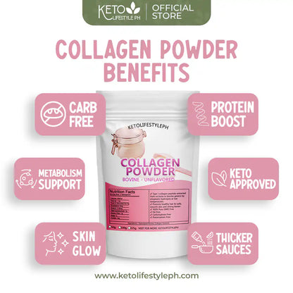 Collagen Powder 100g/1kg (Unflavored/Bovine/Keto & Low-carb Approved)