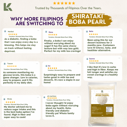 Shirataki Konjac Boba Milktea Pearls 270g (Excellent Source of Fiber)