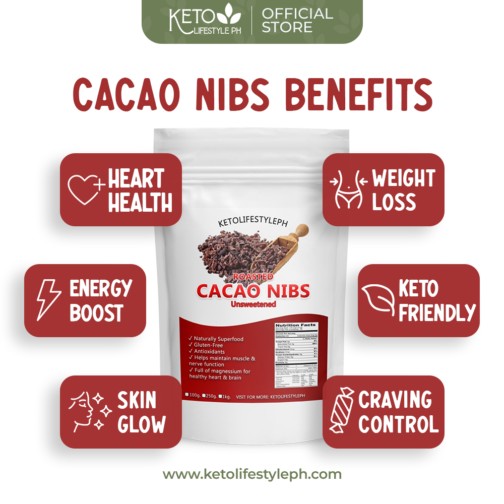 Roasted Cacao Nibs 100grams (Unsweetened/Keto Approved)