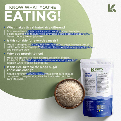 Protein Shirataki Dry Rice  Low Carb | Gluten-Free | Diet Rice