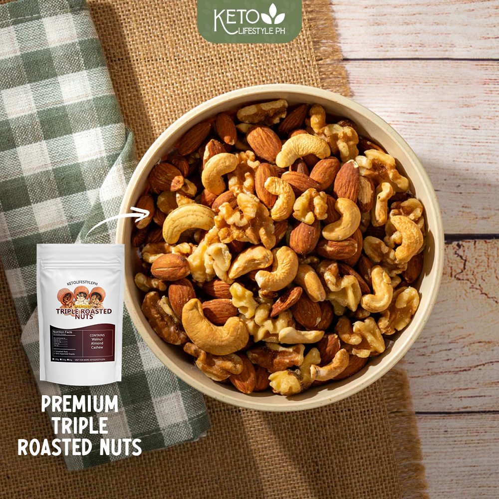 Roasted Triple Mixed Nuts (Unsalted/Ready to Eat/keto snacks) 100grams/250grams