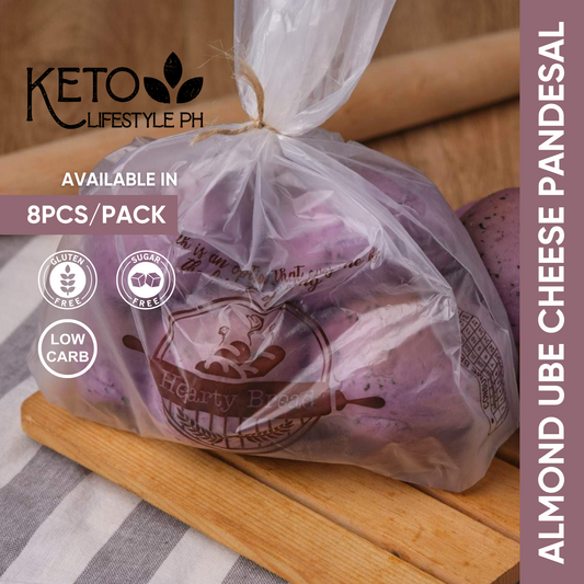 Ube Cheese Almond Spinach Pandesal 8pcs/1pack (Sugar-Free/Low-carb)