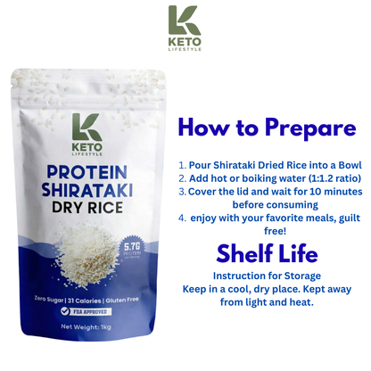 Protein Shirataki Dry Rice  Low Carb | Gluten-Free | Diet Rice