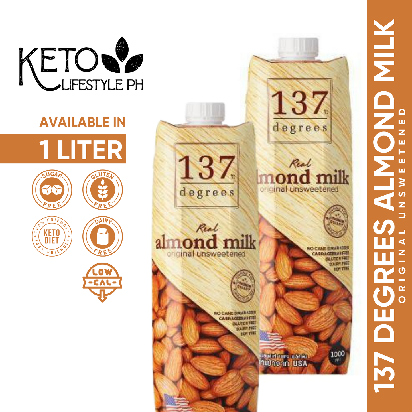 137 degrees Unsweetened 1LITER (Keto approved/Gluten-Free/Dairy-Free)