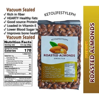 Roasted Almond Nuts 100g/250g (Unsalted/Ready to Eat)