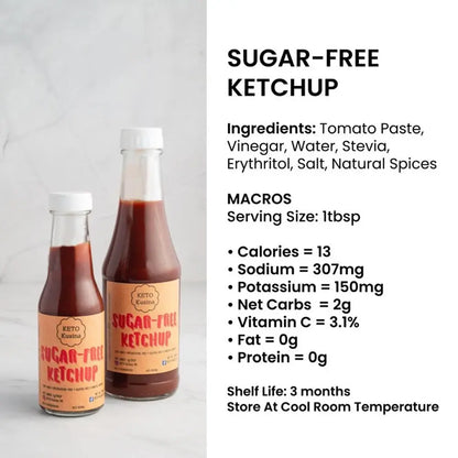 KETO Sugar-Free Ketchup 150m/320ml (Gluten-Free/Diabetic Friendly/No Preservatives)