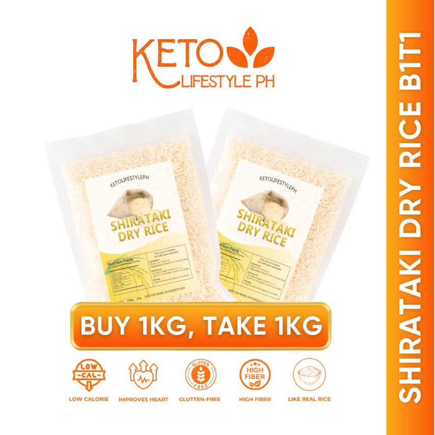 Shirataki Rice 1kg Promo (BUY 1kg GET 1kg) Keto Low-Carb Low-Calorie Approved - Dried Shirataki Rice
