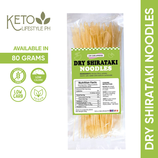Shirataki Dry Noodles - Low Calorie, Low Carb, and Gluten-Free (80g)