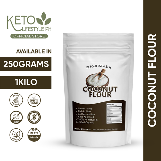 Organic Coconut Flour 250g/1kg (Superfood/Keto Approved/Gluten-Free/Non GMO)
