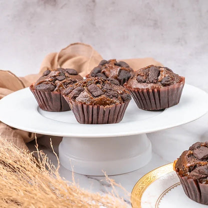 Almond Chocolate Muffins 4pcs (Low-carb/Gluten-Free)