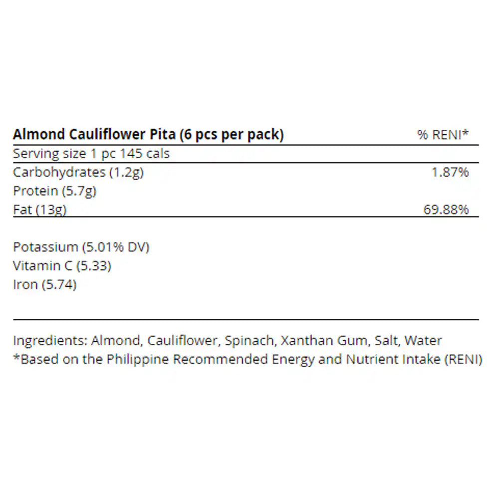 PITA BREAD made in Almond Cauliflower (LOW CARB/GLUTEN-FREE)
