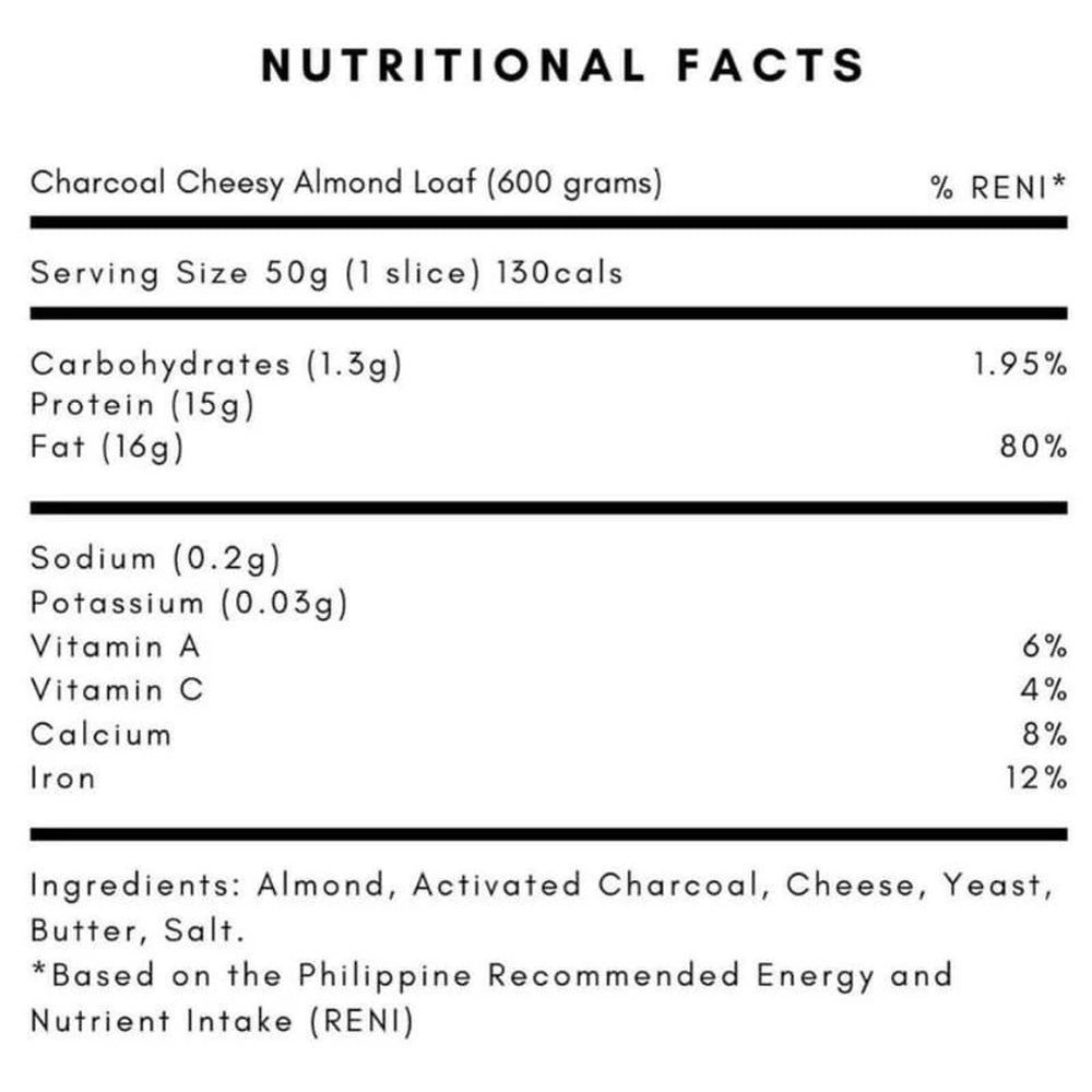 Cheesy Charcoal Almond Bread (Low-Carb Approved) (Sugar Free) 600grams